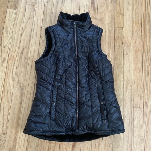 Michael Kors Jackets & Blazers - Michael kors black faux fur lined vest M